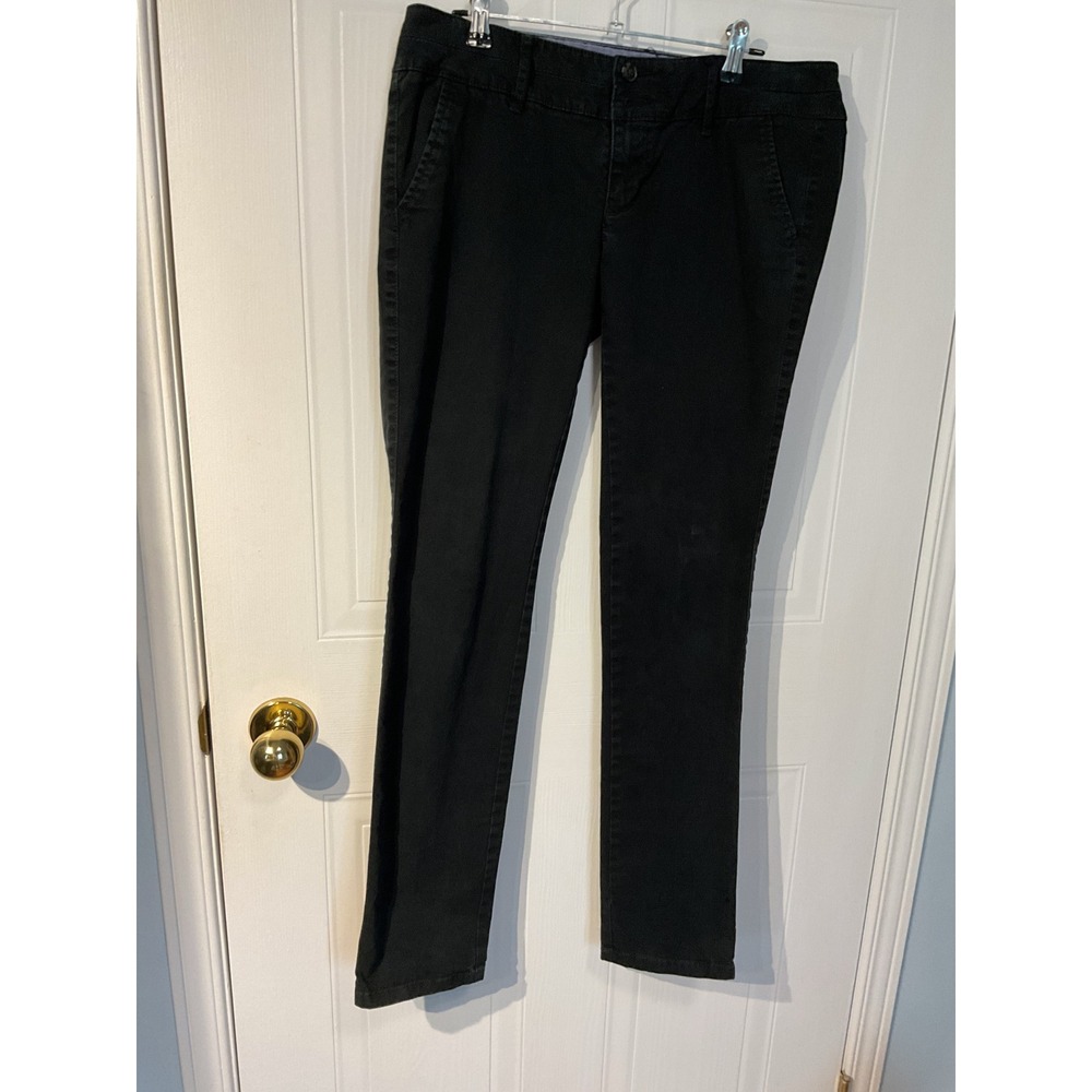 American Eagle Chino Pants Womens 4 Black Excellent Stretch Straight Leg